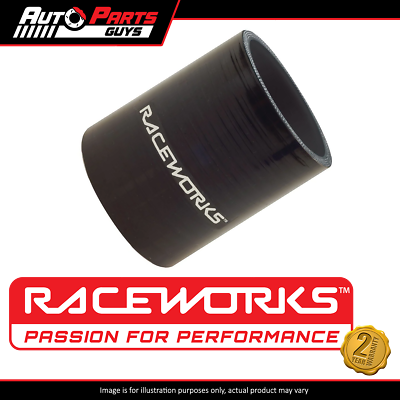 #ad Raceworks Silicone Hose Straight Length 5.00IN 127MM X 610MM BLACK AU $103.99