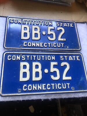 #ad Vintage Connecticut lighting plate BB 52 Pair $65.00