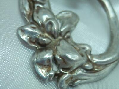FAB Art Nouveau Silver Repousse Flower Brooch Vintage 20#x27;s 233JN0 $28.49