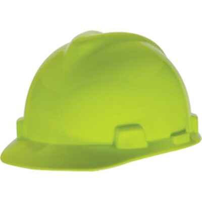 #ad MSA V Gard Standard Slotted Cap w Fas Trac Suspension Hi Vis Yellow Green $17.66