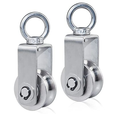 #ad 2 Pack Cable Pulley Wheel Stainless Steel Bearing Inside Rope Pulley for P. $17.53