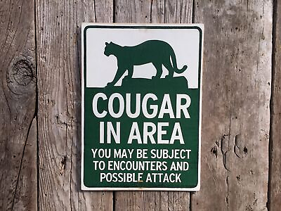 #ad Cougar Warning Sign Campground Sign National Park Wildlife Mountain Lion Sign... $20.62