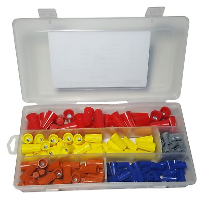 #ad 160 PIECES WIRE CONNECTOR TWIST ON ELECTRICAL NUT SPRING CAP ASSORTMENT KIT $9.99