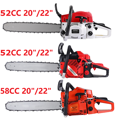 52CC 58CC 20quot; 22quot; Gasoline Chainsaw Powered Wood Cutting Engine Gas Chain Saw #ad $86.89