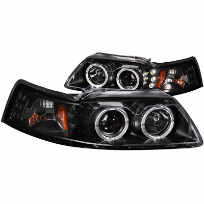 #ad ANZO Projector Headlights Black G2 Dual Projector FITS 99 04 Ford Mustang 121303 $393.00