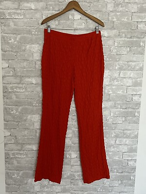 #ad Urban Outfitters Size L Tanya Knit Bubble Pants Pull On Elastic Waist Red Orange $10.00