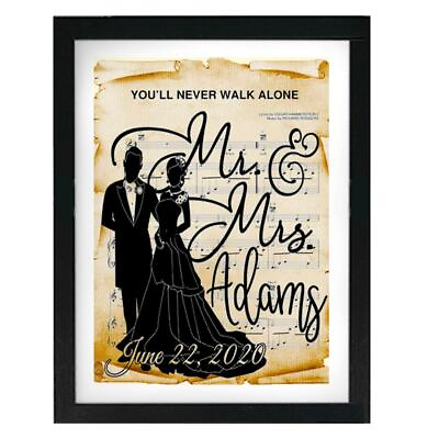 #ad Custom Wedding You#x27;ll Never Walk Alone Sheet Music Art Print Wall Decor Gift $17.95