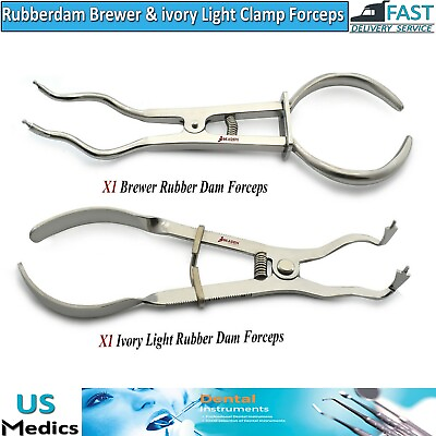#ad Rubber Dam Ivory Light Clamps brewer Forceps 17.5cm Instruments Endodontist New $24.99