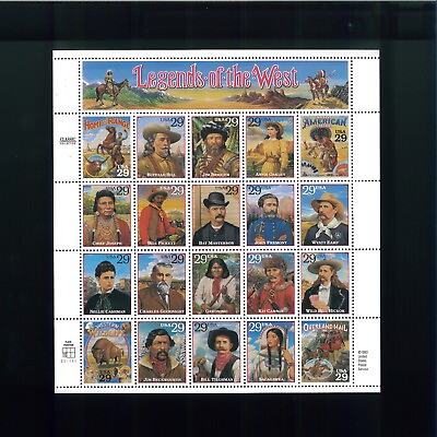 United States 29¢ Legend of The West Postage Stamp #2869 MNH Full Sheet $6.70