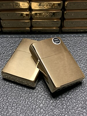 #ad #ad Zippo Brushed Brass Zippo Lighter case Only NO BOX $7.95