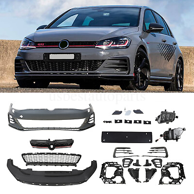 #ad Front Bumper Cover Kit GTI Style For Volkswagen VW Golf 7.5 MK7.5 2017 2020 $639.99