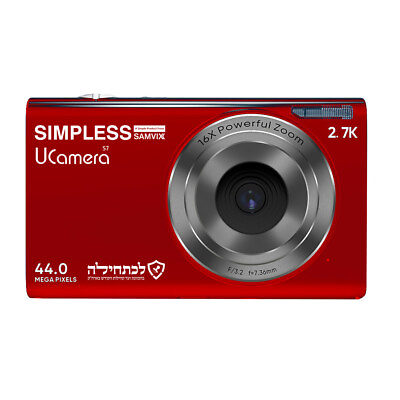 #ad Samvix UCamera S7 Kosher 44MP Digital Camera with Video No Wifi No Bluetooth Red $149.99