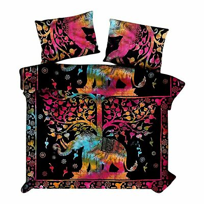 #ad Indian Mandala Duvet Cover With Pillow Cases Double Quilt Cover Boho Bedding Set $47.79