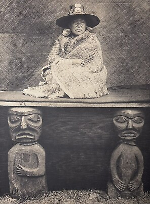 #ad Edward Curtis Sepia Lithograph Art Print A Nakoaktok Chief#x27;s Daughter Ca 1900 72 $54.98