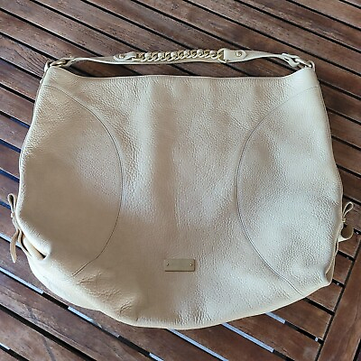 #ad Brahmin Hailey Panna Sonoma Large Hobo Handbag Cream Pebbled Leather Tote $119.28