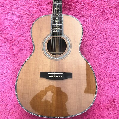 #ad 39quot; Solid Cedar OOO Type Acoustic Guitar Abalone Inlays Ebony Fingerboard $449.00