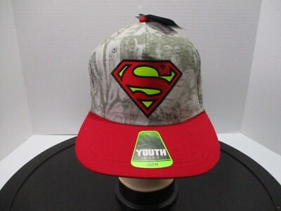Superman Hat Cap Youth Red Snap Back Flat Bill DC Comics Superhero Boys $16.99