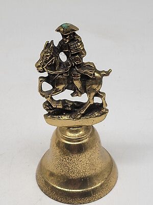 #ad Vintage 5quot; Brass Ringing Bell Mounted Soldier Horse Handle Metal Made In England $8.00