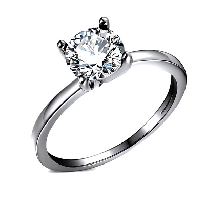 #ad Solitaire 1.50 Ct Engagement Ring for Women Cubic Zirconia Sterling Silver Gi... $15.99