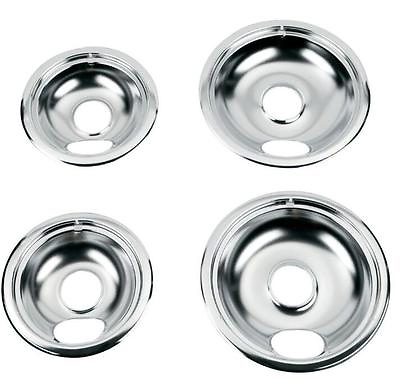 #ad Drip Pans Reflector Bowl 4pc Set 6 and 8 Frigidaire Whirlpool Stove Range Chrome $20.88