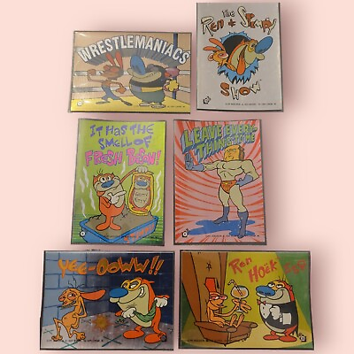 #ad Lot of 6 Vintage Nickelodeon Topps Ren amp; Stimpy Foil Holo Stickers From 1993 C $6.00