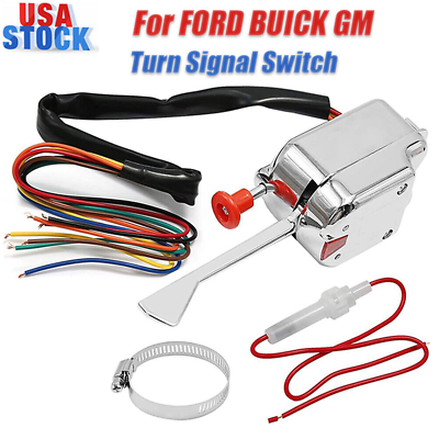 #ad New Chrome 12V Universal Street Hot Rod Turn Signal Switch For FORD BUICK GM $14.59