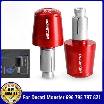 #ad New For Ducati Monster 696 795 797 821 CNC Grips Ends Handle Bar Cap End Plugs $14.87