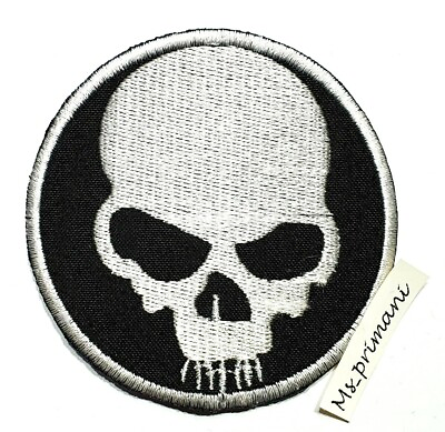 #ad Skull Mask Biker Patch Embroidered Sew Iron On Jacket Jeans Motorcycle Badge 7.5 GBP 2.79