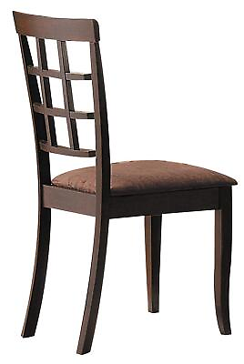 #ad Wooden Side Chairs with Grid Pattern Back Set of Two Brown $133.70