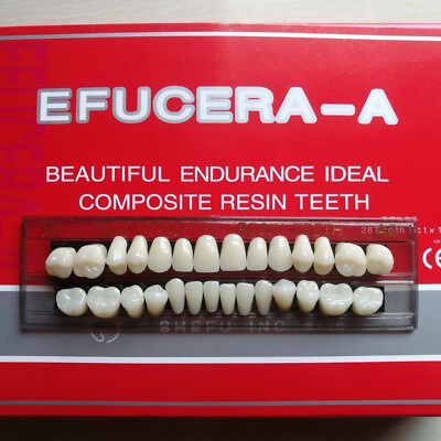 28pcs set Acrylic Resin Teeth Shade A2 A3 Dental Full Set Denture Upper Lower $6.29