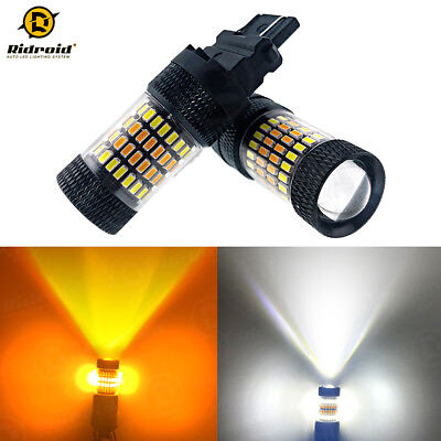 #ad 2x 3157 White Amber Switchback LED Turn Signal Lights Bulbs Lamps For Honda Ford $12.89
