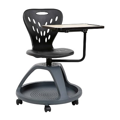 #ad Flash Furniture Plastic Kids Mobile Desk Chair Black YUYCX019BK $309.08