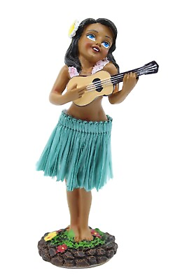 #ad #ad Hawaiian Hula Lady w Ukulele Mini Dashboard Doll 4quot; Doll for Car Grass Skirt $11.76