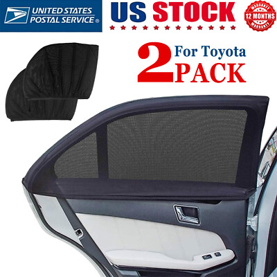 2pcs Car Side Rear Window Sun Shades Covers Mesh Shield UV Protection For Toyota $13.96