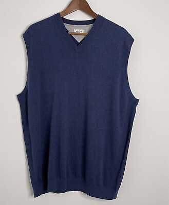 #ad Adidas Adi Pure Mens Size XL Blue V Neck Sleeveless Sweater $22.38