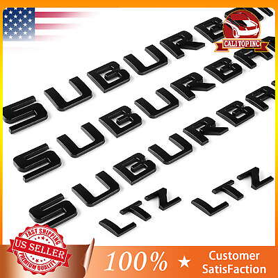 #ad 5PCS Gloss Black For Suburban LTZ Emblems Letters Badge Nameplate Door Liftgate $28.99