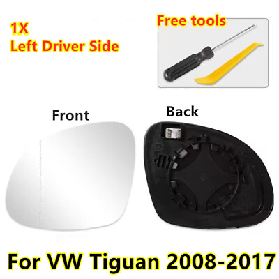 #ad 1X Left Driver Side Heated Rearview Mirror Glass Replace For VW Tiguan 2008 2017 $17.85