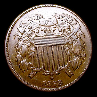 1868 Two Cent Piece 2cp Stunning Condition Coin #218P $145.00