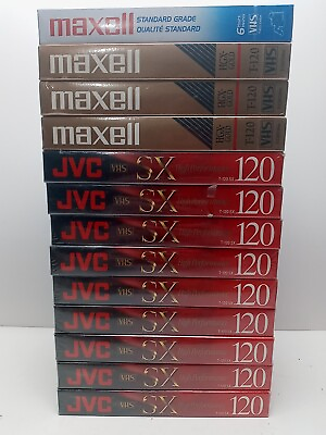 #ad JVC SX T 120 High Performance Blank VHS Tapes 6 Hour Lot Of 13 Pack NEW SEALED $44.95