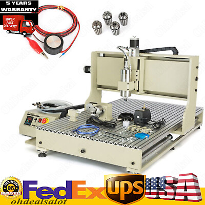 #ad 2200W 4Axis 6090 Router Engraver CNC Mill Drill Carving Machine USB Handwheel $2239.00
