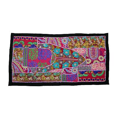 #ad Vintage Embroidered Patchwork Indian Handmade Bohemian Tapestry Wall Hanging Ak $19.99