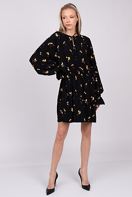 RRP€260 BAUM UND PFERDGARTEN ARIANA Blouson Dress Size DE 42 Orange Cherry Print #ad $50.99