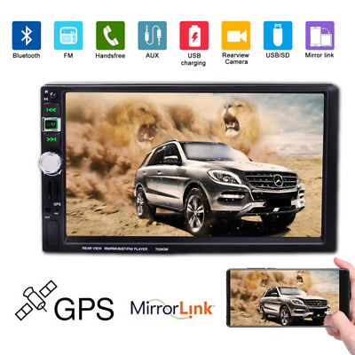 #ad Car Stereo Radio GPS Navigation 7quot; HD Mp5 Audio Player 2 Din AUX Usb Bluetooth $97.55