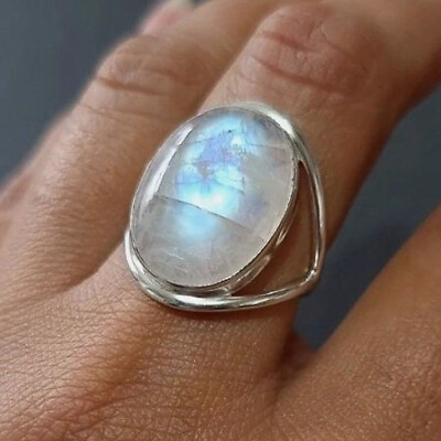 #ad Moonstone Gemstone 925 Sterling Silver Handmade Ring Mother#x27;s Day Jewelry MP 63 $14.43