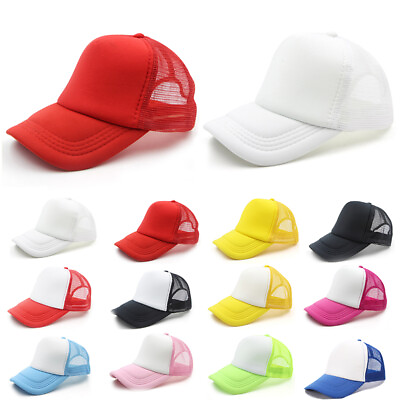 #ad Trucker Hat Mesh Foam Cap Snapback Baseball Caps Adjustable Men Women Hats HOT C $1.88