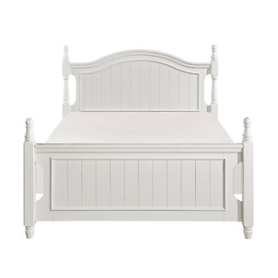 #ad Classic White Finish 1pc Full Size Poster Bed Wooden Traditional Bedroom $855.40