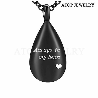 #ad New Drop Heart Urn Necklace For Ashes Cremation Locket Pendant Memorial Jewelry $9.34