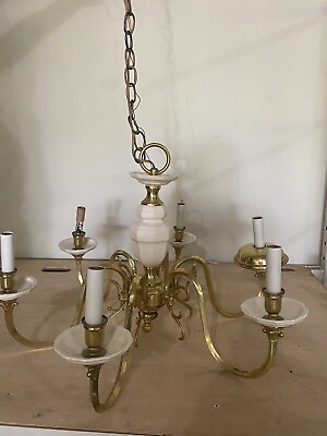 Chandelier 1 Tier with 6 Porcelain Candelabro Lights 16.5” Tall $164.00