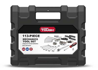 113 Piece 1 4 and 3 8 inch Drive SAE Mechanics Tool Set New Condition $17.89