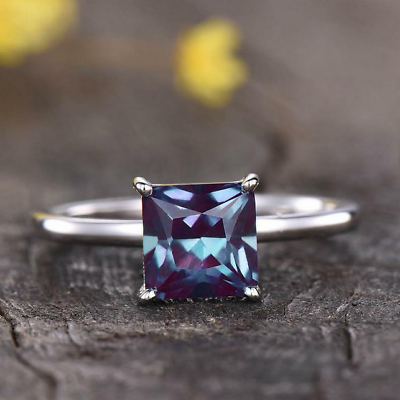 A Natural Color Changing Alexandrite Gemstone 925 Sterling Silver Wedding Ring C $60.37